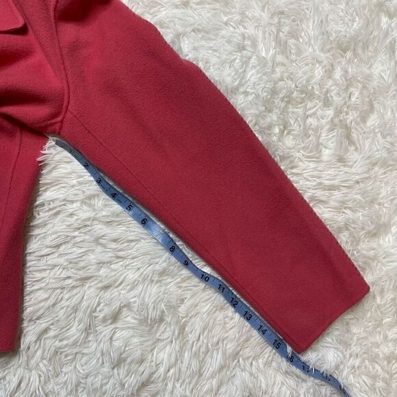 Talbots Pink Blazer Jacket Shoulder Pads Open Front Cardigan 100% Wool Size 10 - Picture 9 of 10